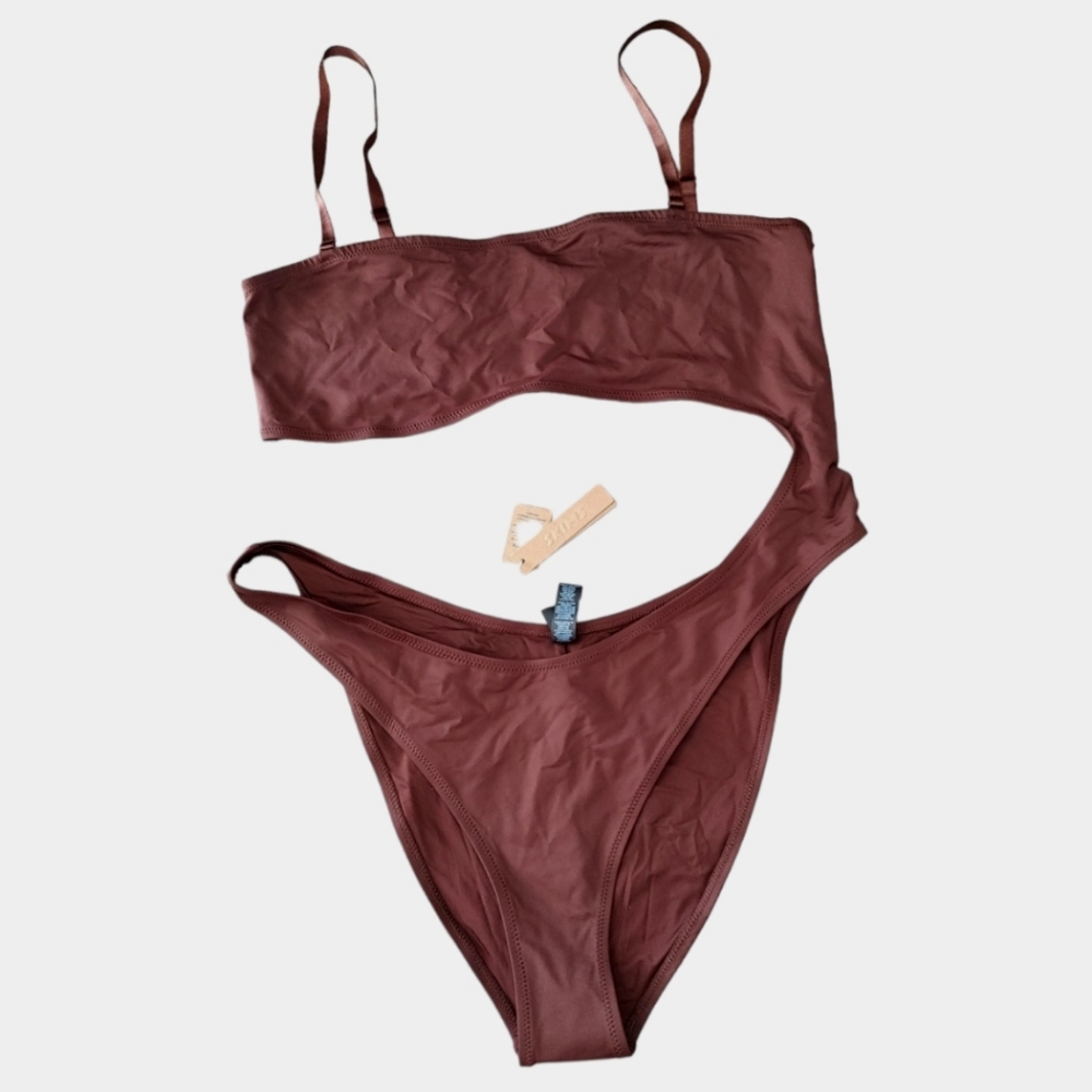 SKIMS Swimsuit Cocoa Strapless or Strapped Monokini - New